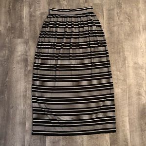 Loft black and white striped maxi skirt